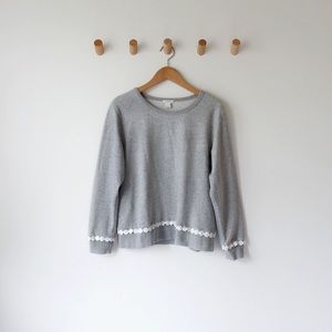 J C R E W • Scalloped Trim Sweatshirt